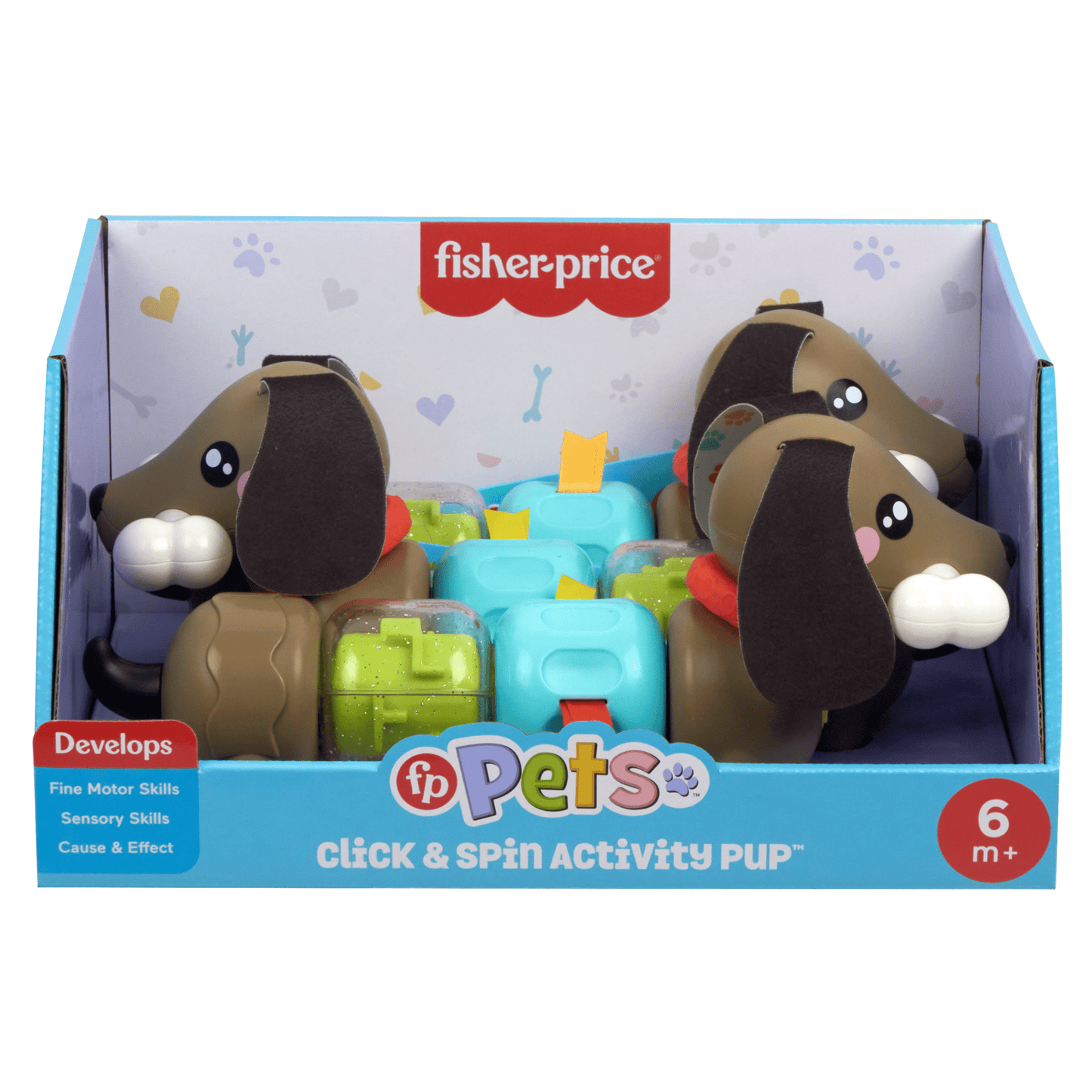 Fisher-Price Fp Pets Click & Spin Activity Pup Fine Motor Sensory Toy For Babies