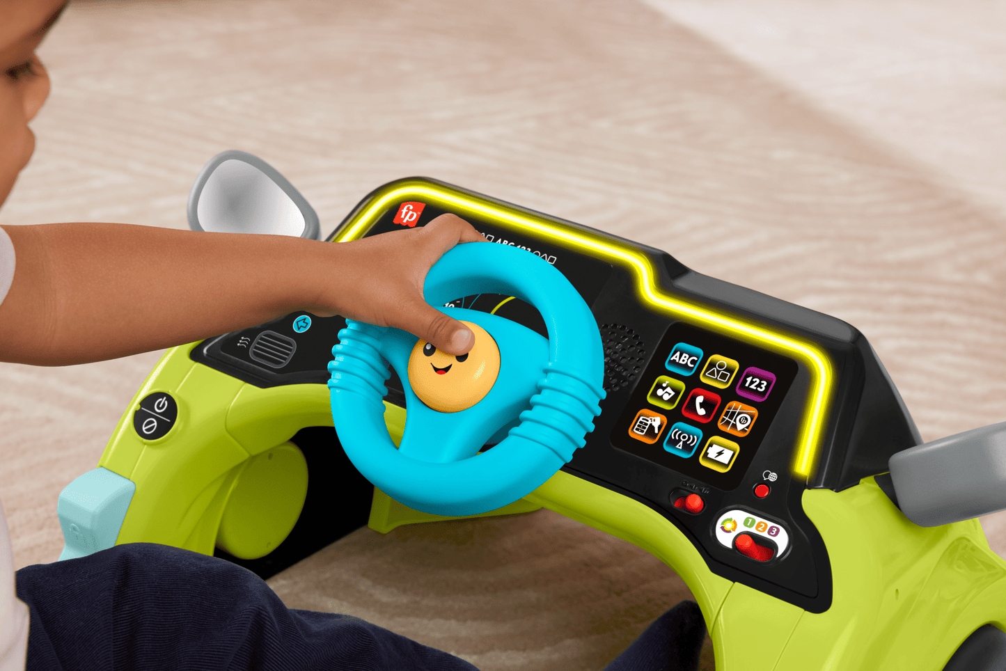 Fisher-Price Laugh & Learn Sit & Steer Driver Activity Center Baby & Toddler Learning Toy, Multilanguage Version